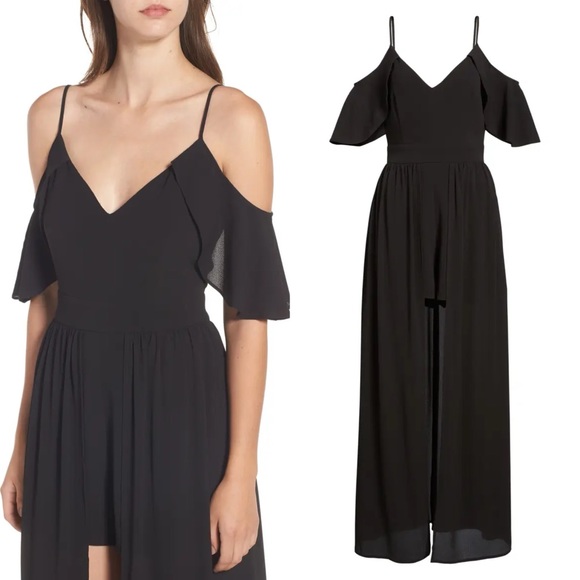 SOCIALITE Off The Shoulder Romper Maxi Dress - Picture 2 of 4